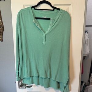 Chic Seafoam Button Down Women's Shirt